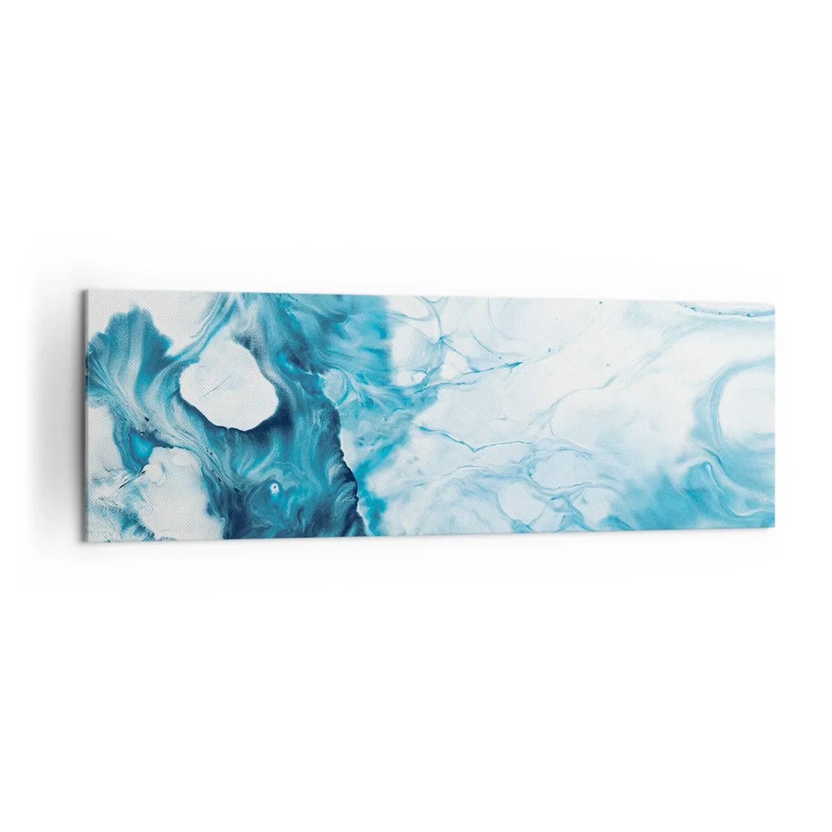 Quadro su tela - Stampe su Tela - Motivo astratto nei toni del blu - 160x50cm - Concerto di blu - Decorazione murale moderna per soggiorno e camera da letto ARTTOR