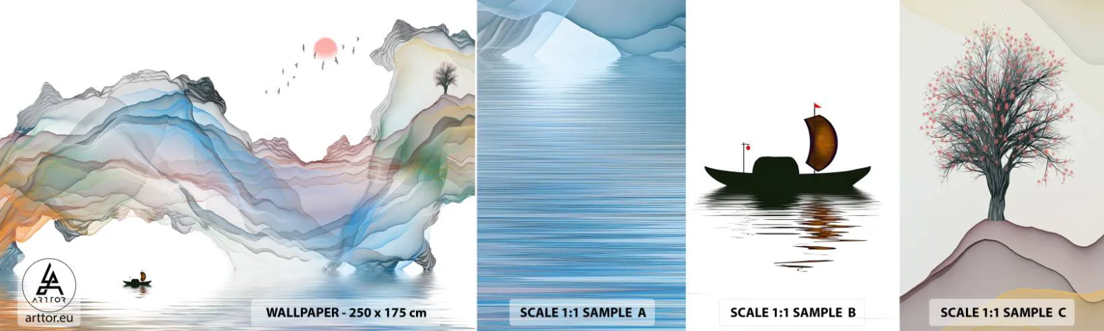 Campione di Fotomurale Adesivo Deluxe Sticker - Verso i monti di cristallo - Astrazione, Fantasia, Paesaggio - 100x30 cm