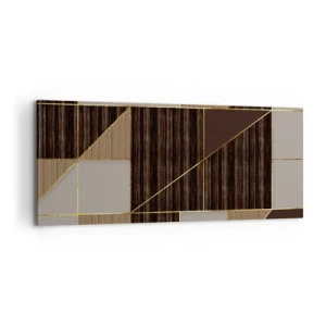 Quadro su tela - Stampe su Tela - Mosaico di marrone e oro - 100x40 cm