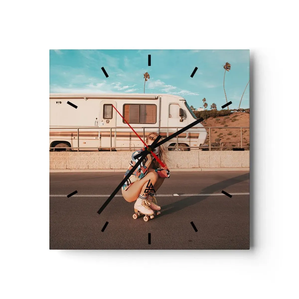 Orologio da parete - Orologio in Vetro - Sorridi per favore! - 40x40 cm