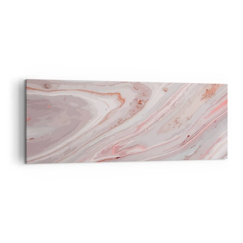 Quadro su tela - Stampe su Tela - Onde astratte in delicate tonalità di rosa e beige - 140x50cm - Rosa liquido - Decorazione murale moderna per soggiorno e camera da letto ARTTOR