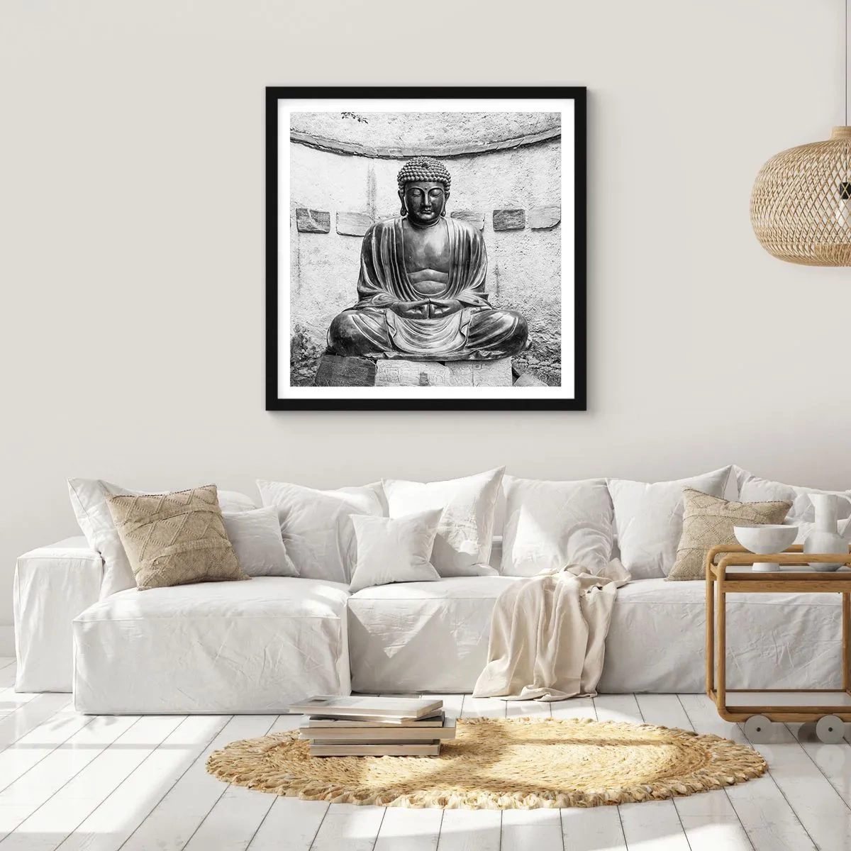 Poster in cornice nera - Alla fonte della pace - 60x60 cm