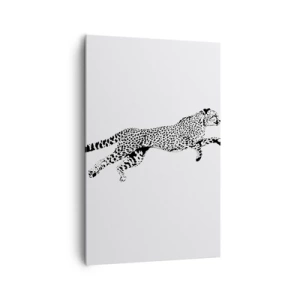 Quadro su tela - Stampe su Tela - Grafica minimalista di un ghepardo in movimento - 80x120cm - Il più veloce sulla Terra - Decorazione murale moderna per soggiorno e camera da letto ARTTOR
