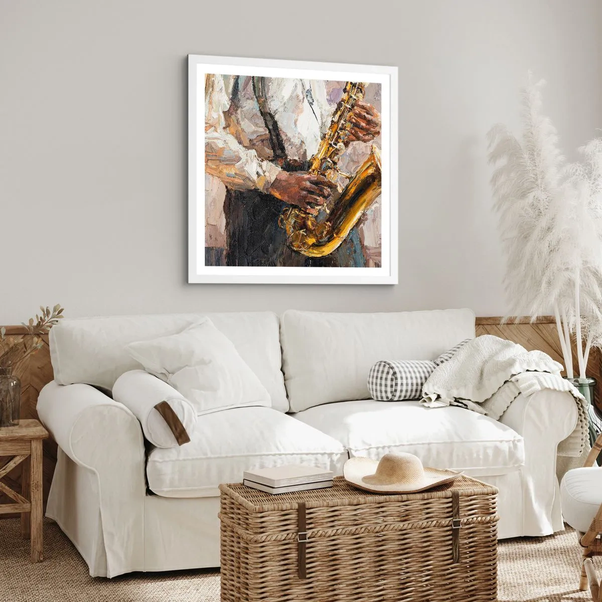 Poster in cornice bianca - Tempo di assolo - 60x60 cm