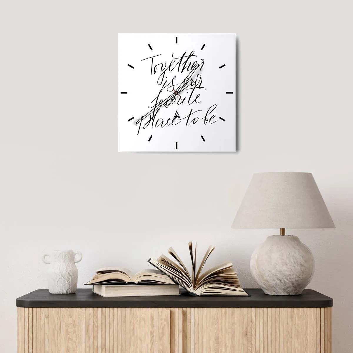 Orologio da parete - Orologio in Vetro - Iscrizione tipografica in stile elegante su sfondo bianco - 30x30cm - Anche tu lo senti? - Decorazione murale moderna per soggiorno e camera da letto ARTTOR