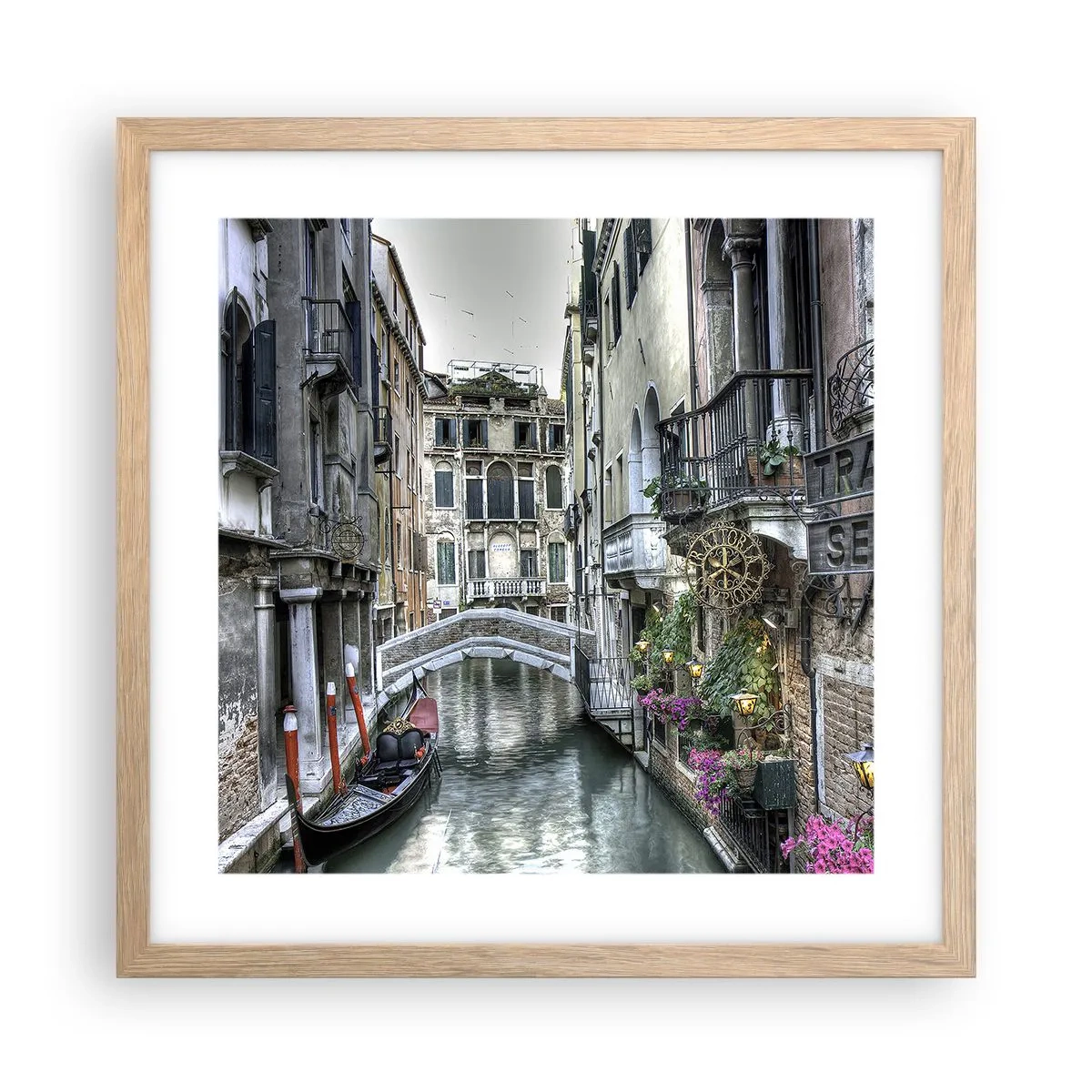 Poster in cornice rovere chiaro - Da secoli in silenziosa riflessione - 40x40 cm