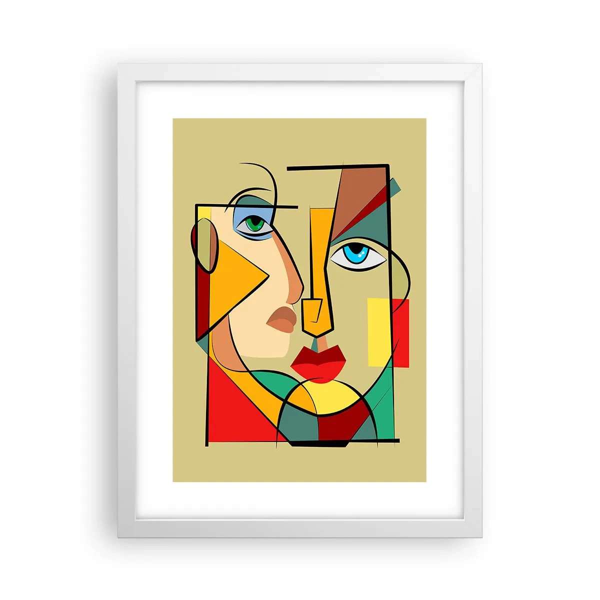 Poster in cornice bianca - Coppia affiatata - 30x40 cm