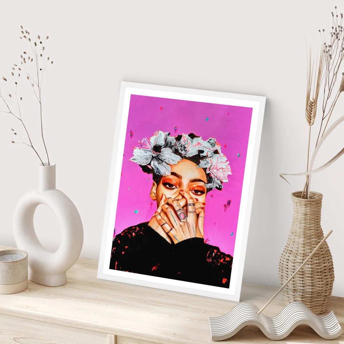 Poster in cornice bianca - Un po' folle - 70x100 cm