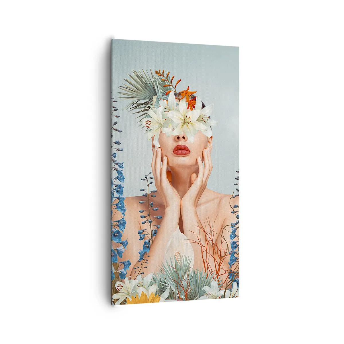 Quadro su tela - Stampe su Tela - Donna - fiore - 65x120 cm