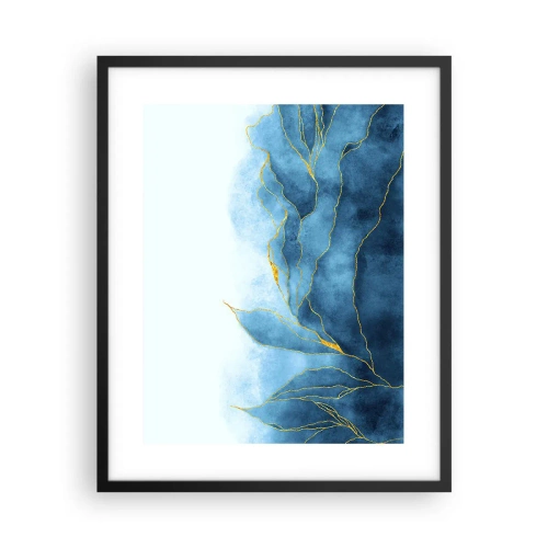 Poster in cornice nera - Blu nell'oro - 40x50 cm
