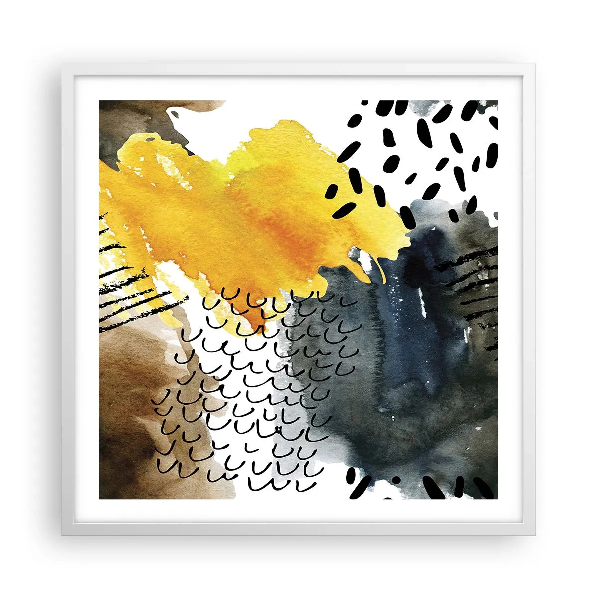 Poster in cornice bianca - L'incontro degli elementi - 60x60 cm