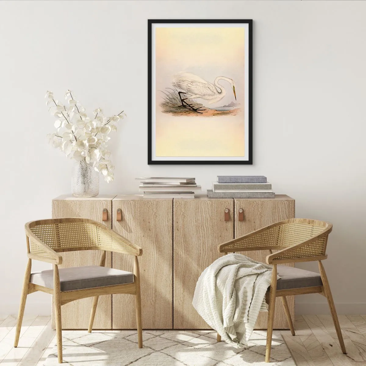 Poster in cornice nera - La signora nel canneto - 40x50 cm