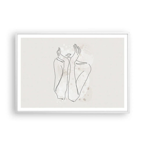 Poster in cornice bianca - Attimo sognante - 100x70 cm