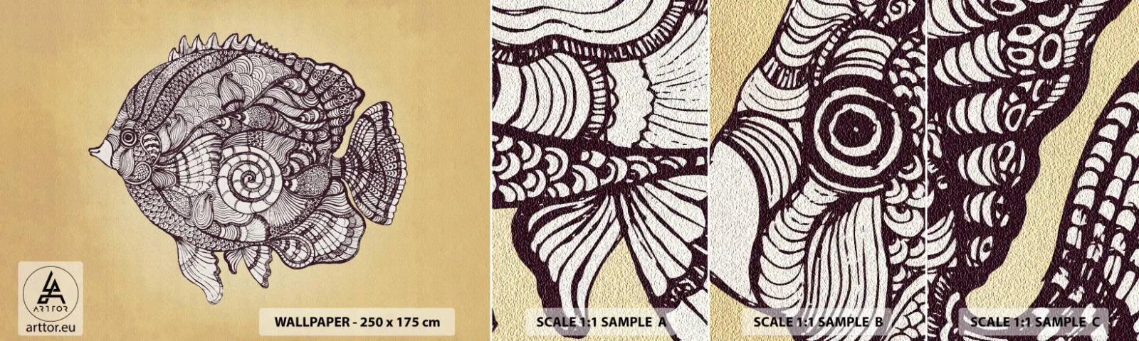 Campione di Fotomurale Adesivo Deluxe Sticker - Decorazioni dell'oceano - Pescare, Ornamento, Decorazione - 100x30 cm