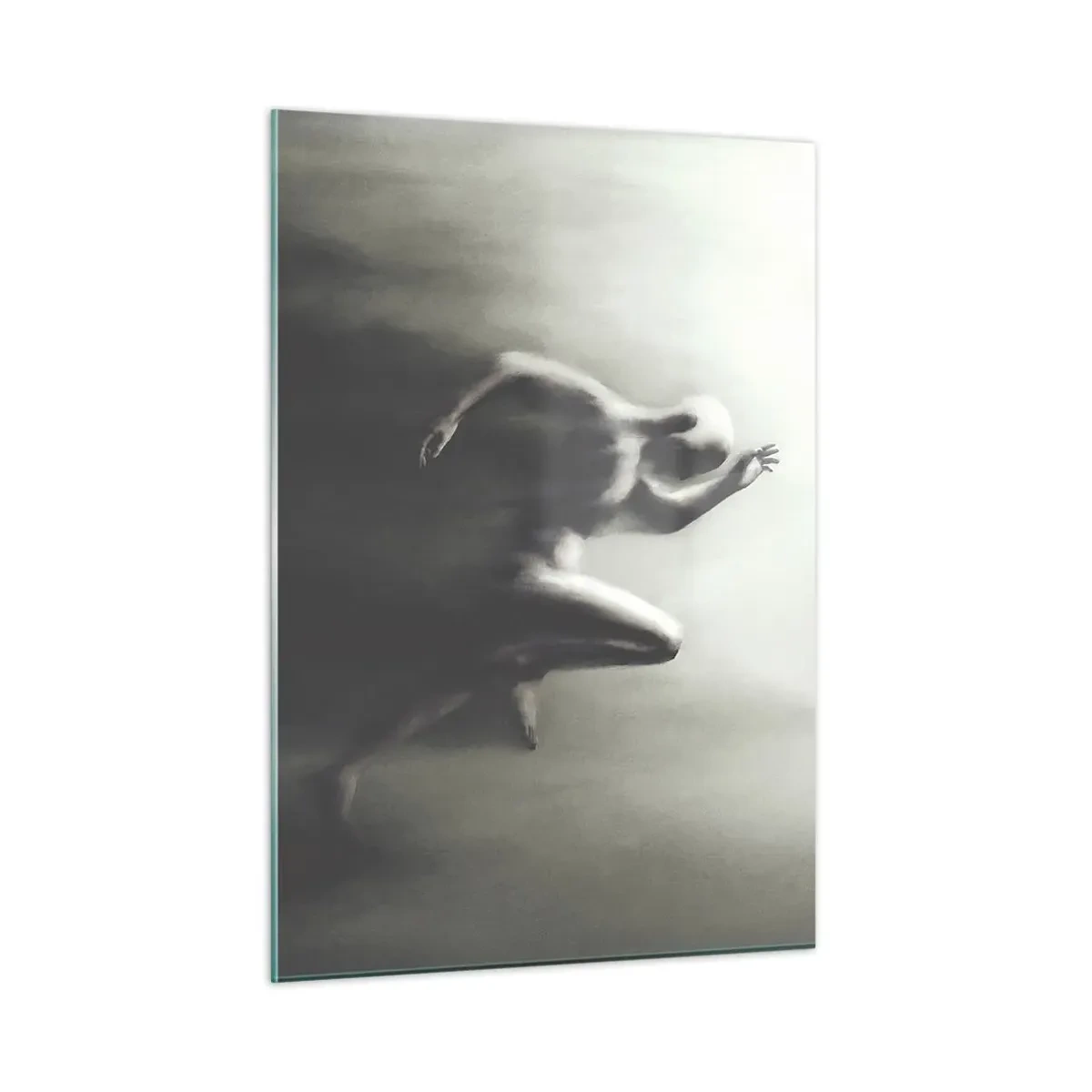 Quadro su vetro - Silhouette dinamica di una figura che corre in luce sfocata - 50x70cm - Inarrestabile - Decorazione murale moderna per soggiorno e camera da letto ARTTOR