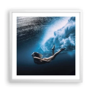 Poster in cornice bianca - Moderna sirena - 50x50 cm