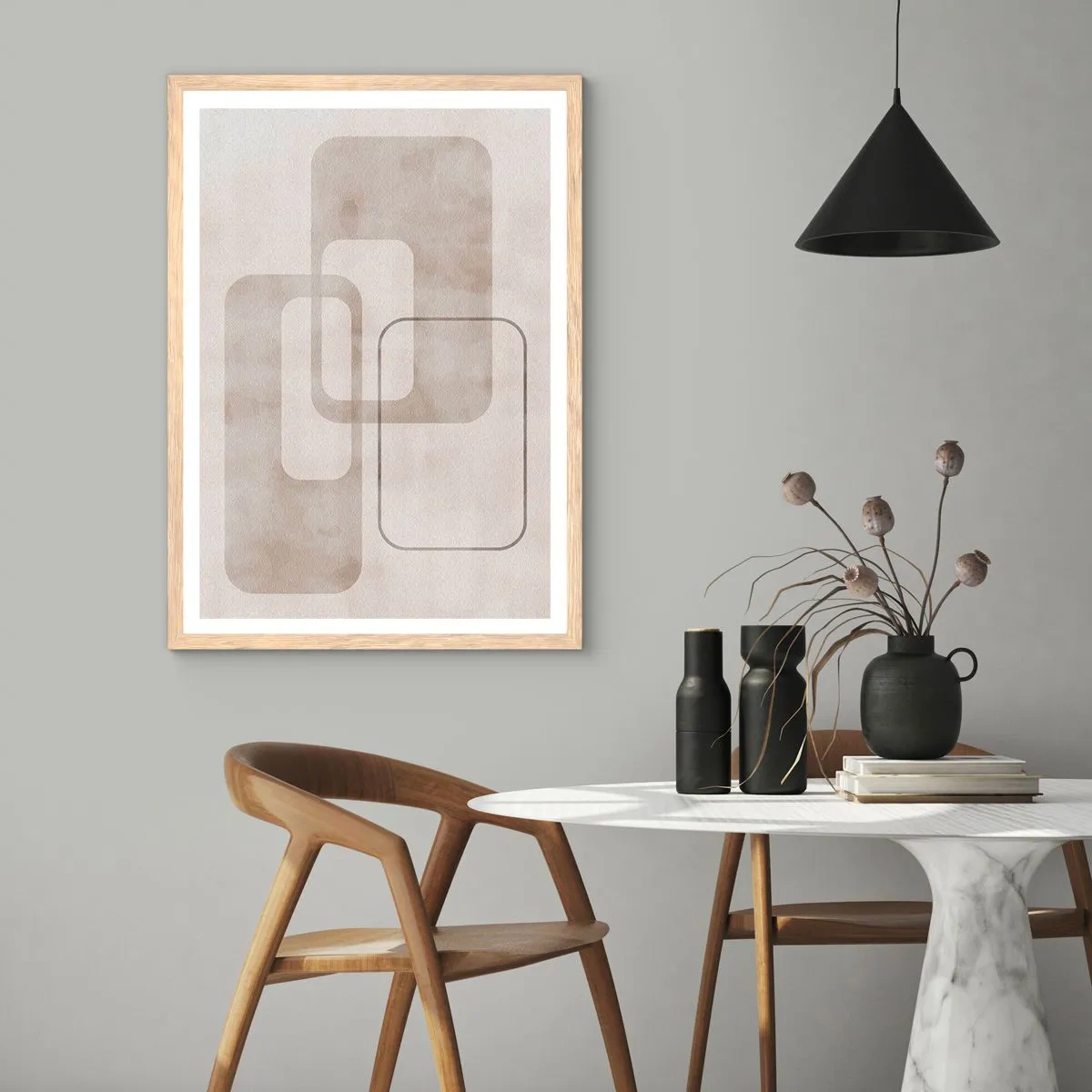 Poster in cornice rovere chiaro - Giunti geometrici - 30x40 cm