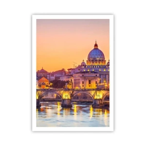 Poster - Tramonto sulla Città Eterna - 70x100 cm