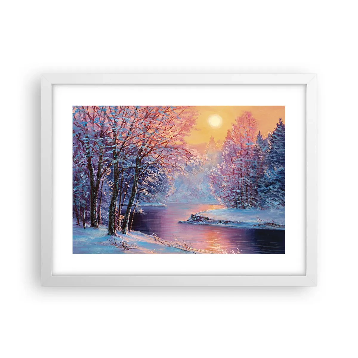 Poster in cornice bianca - I colori dell'inverno - 40x30 cm