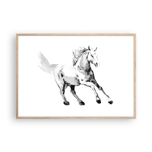 Poster in cornice rovere chiaro - Anima indomabile - 100x70 cm