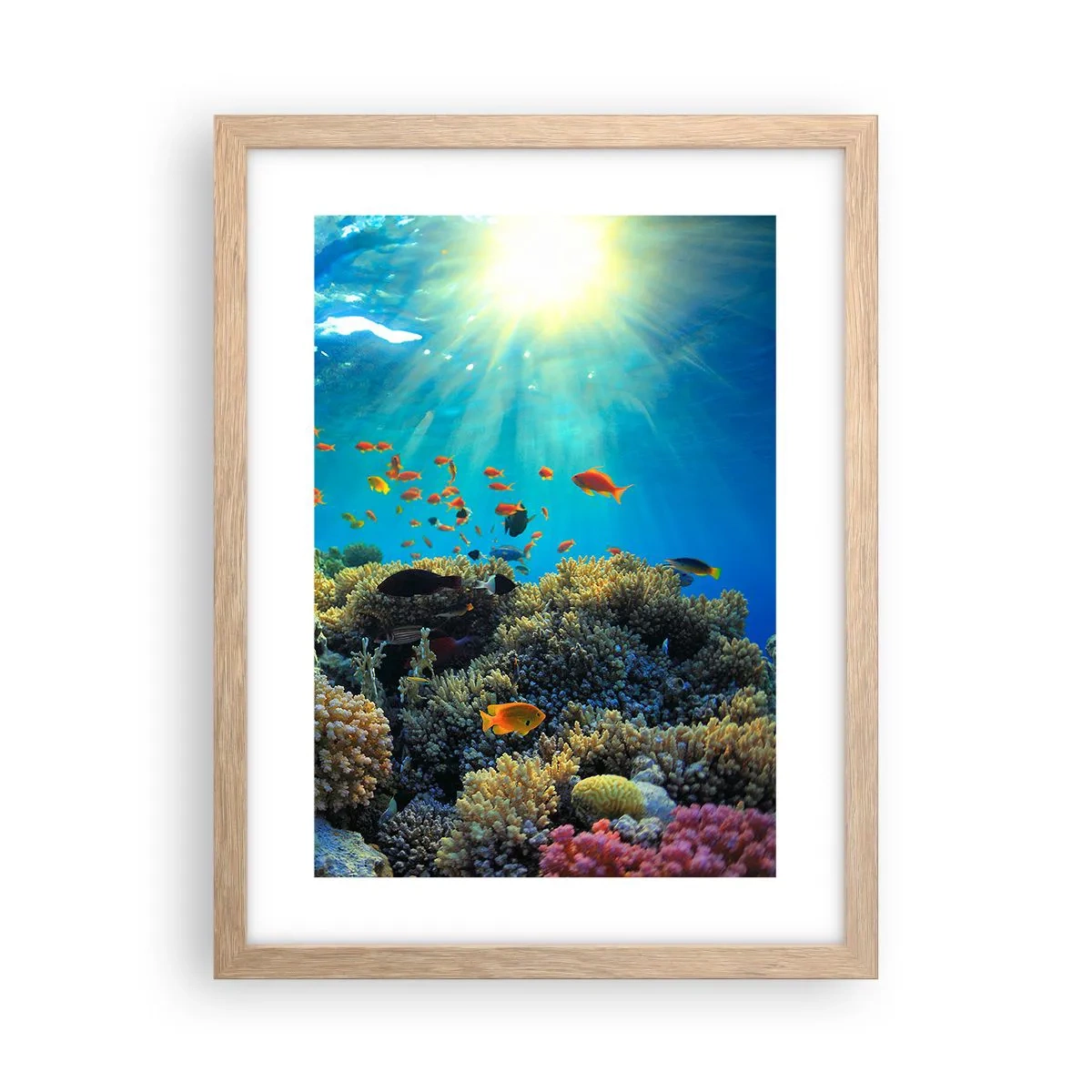 Poster in cornice rovere chiaro - Tesori sotto al mare - 30x40 cm