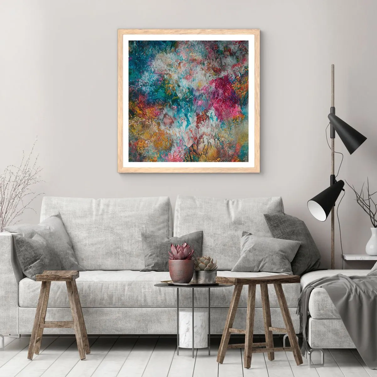 Poster in cornice rovere chiaro - In piena fioritura - 30x30 cm