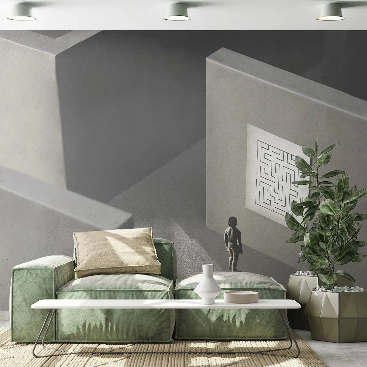 Fotomurali Premium Canvas - Ma dove mi trovo? - Labirinto, Astrazione, Pezzo - 250x175 cm