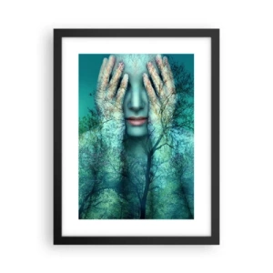Poster in cornice nera - Immersa nel blu - 30x40 cm