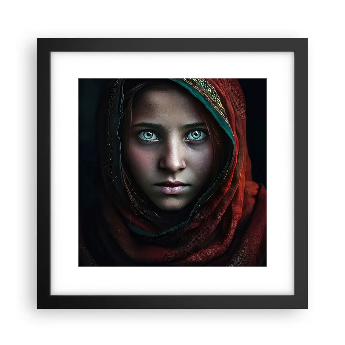 Poster in cornice nera - Principessa d'oriente - 30x30 cm
