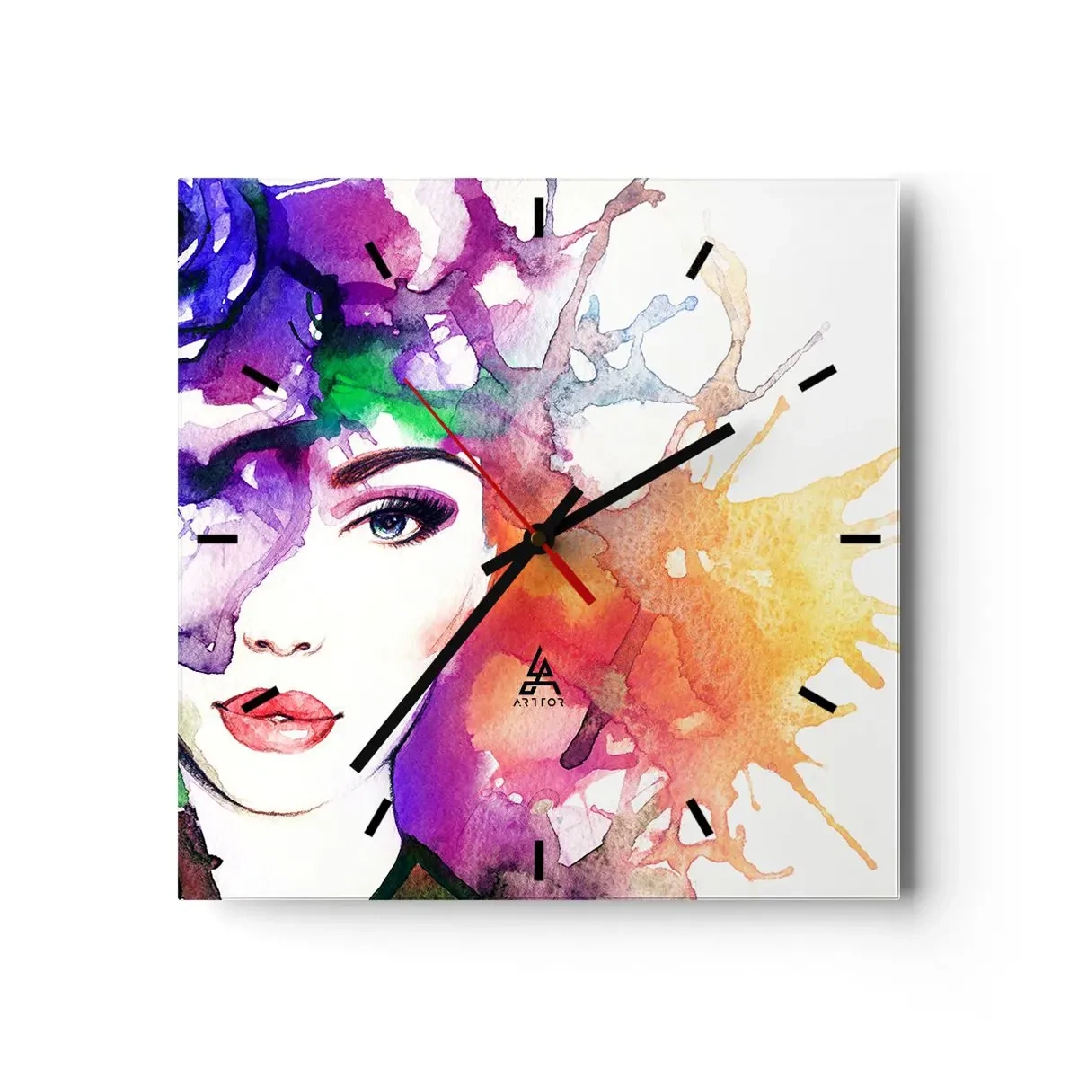 Orologio da parete - Orologio in Vetro - Con la testa tra le nuvole - 40x40 cm