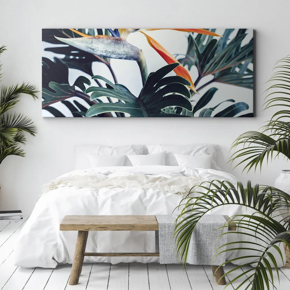 Quadro su tela - Stampe su Tela - Pianta uccello - 100x40 cm