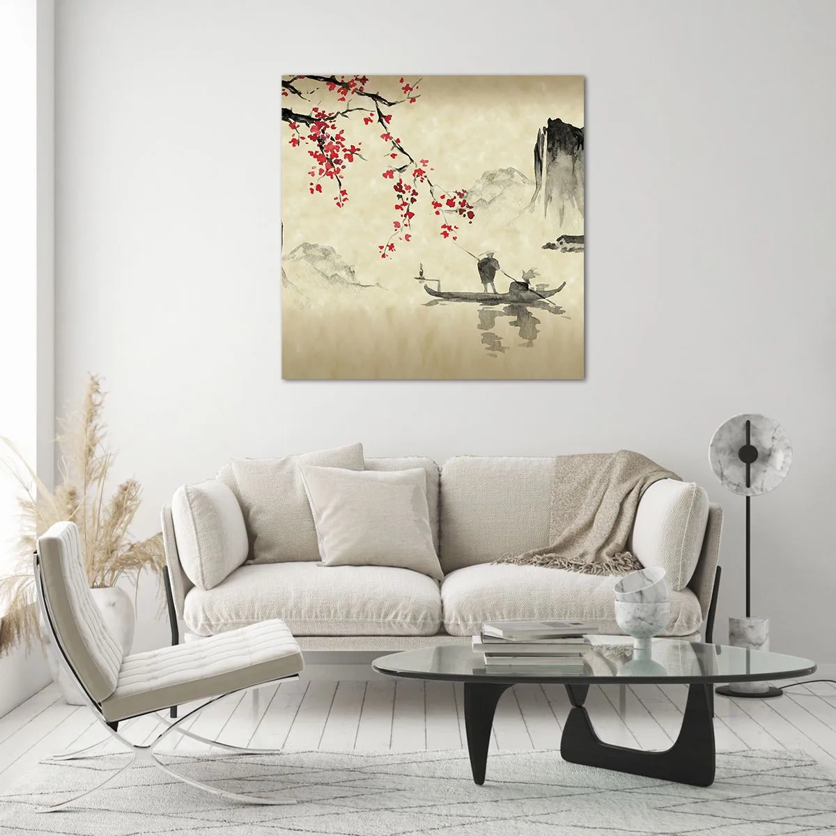 Quadro su vetro - Nel paese dei ciliegi in fiore - 50x50 cm