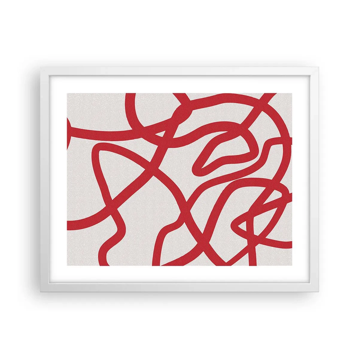 Poster in cornice bianca - Rosso su bianco - 50x40 cm