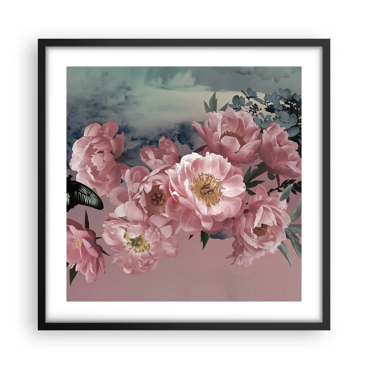 Poster in cornice nera - L'apice della romanticità - 50x50 cm