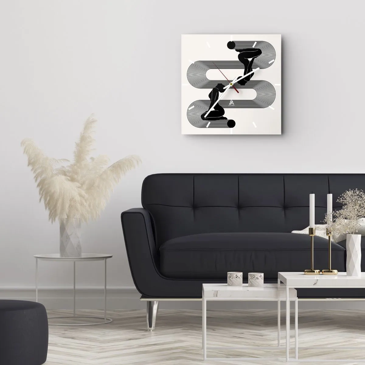 Orologio da parete - Orologio in Vetro - Simmetria sensuale - 30x30 cm