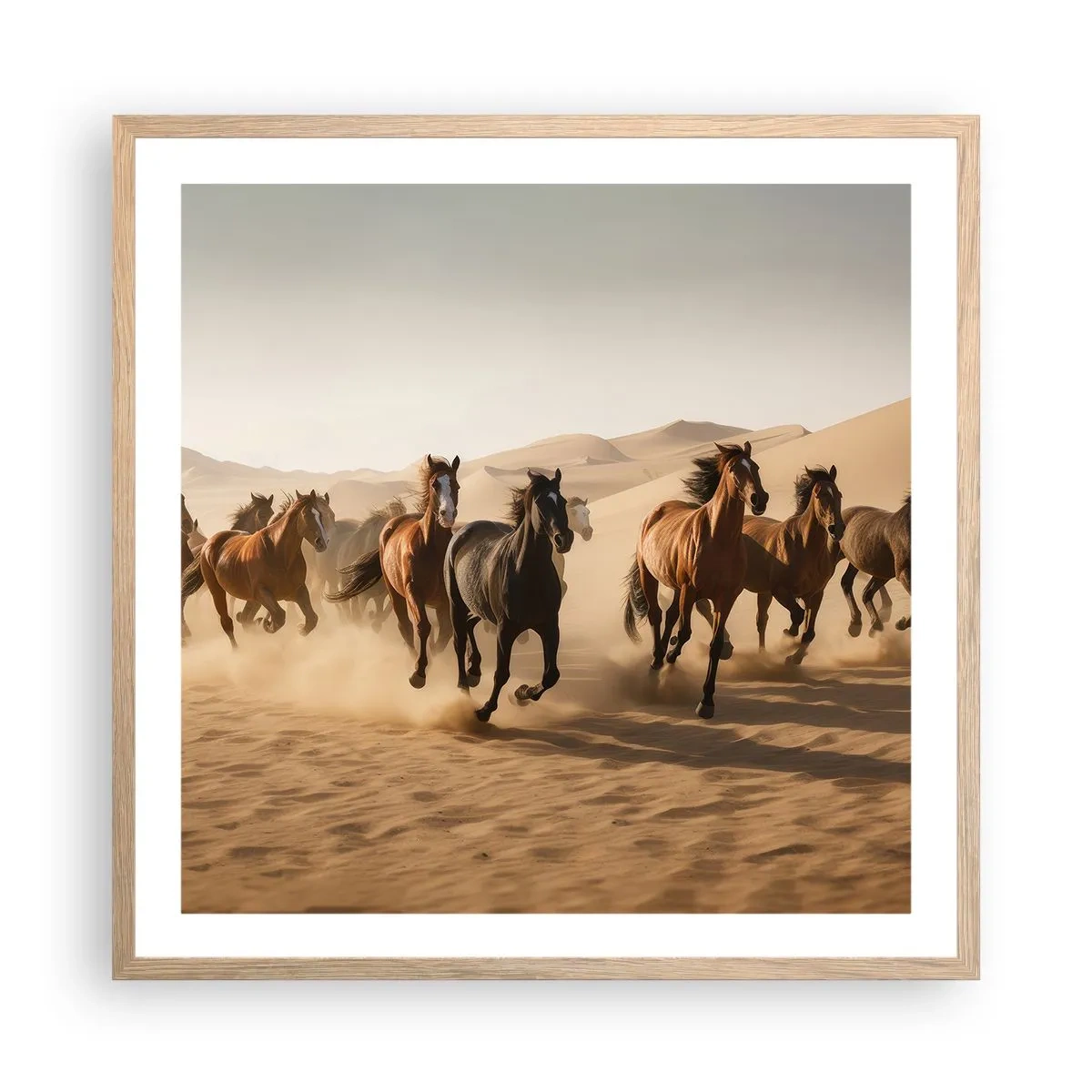 Poster in cornice rovere chiaro - Liberi come il vento - 60x60 cm