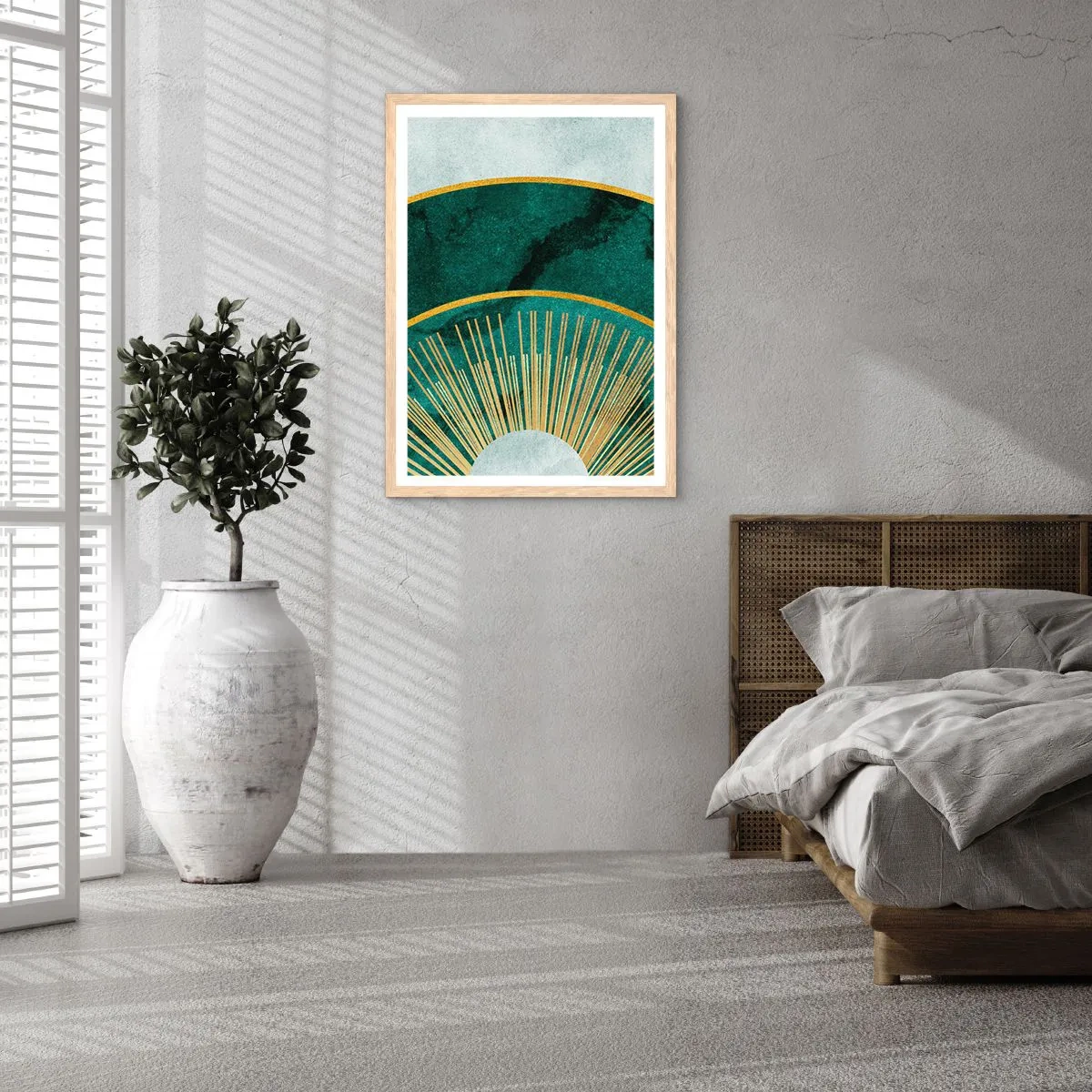 Poster in cornice rovere chiaro - Un altro sistema solare - 70x100 cm