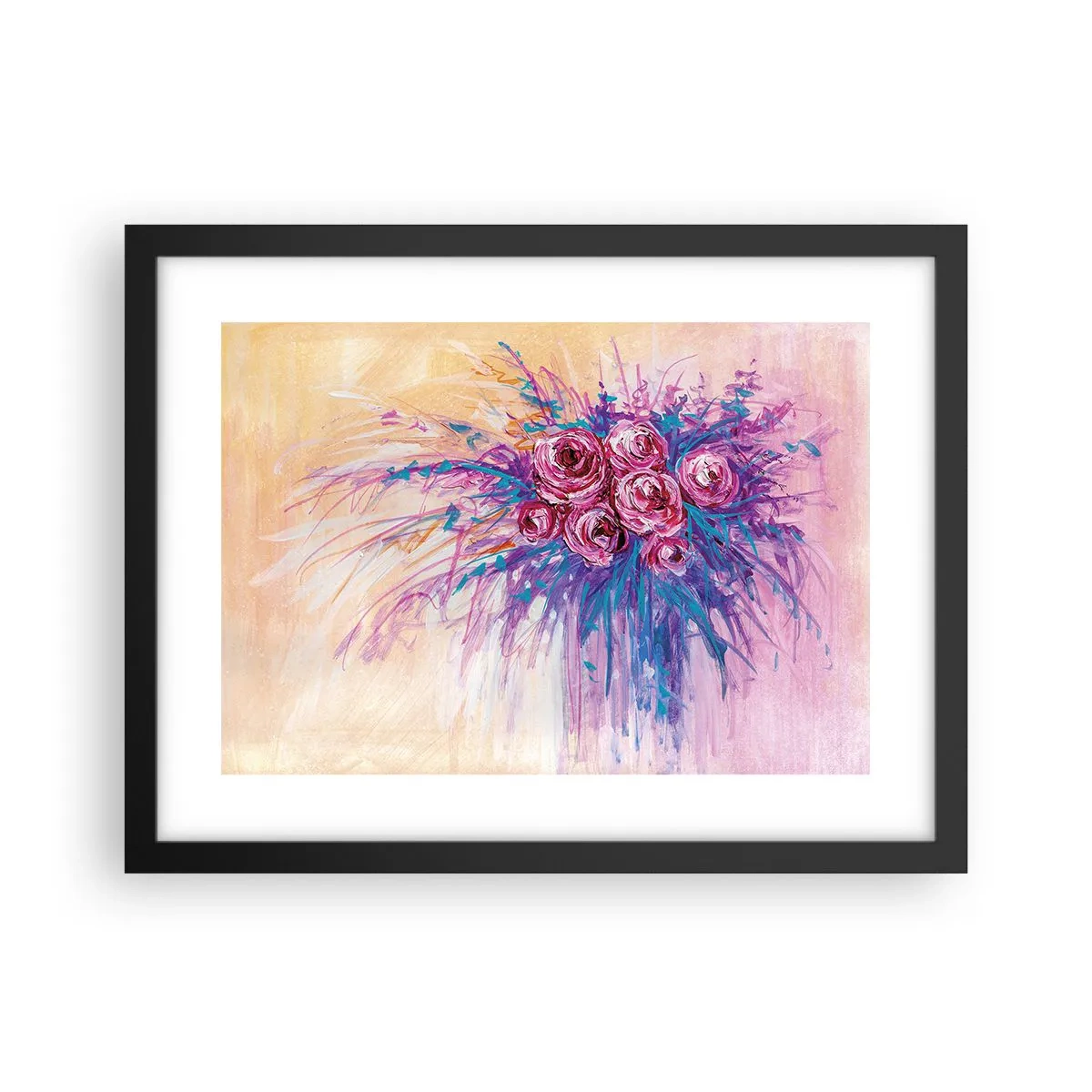 Poster in cornice nera - Fontana rosa - 40x30 cm