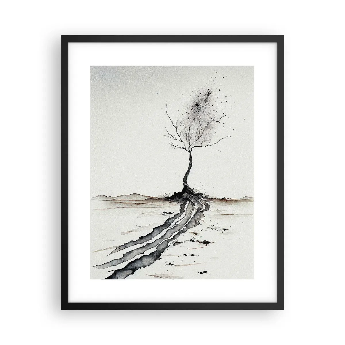 Poster in cornice nera - Malinconia invernale - 40x50 cm