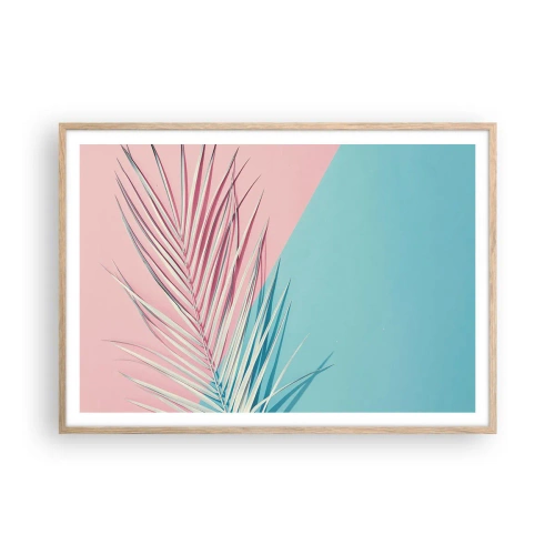 Poster in cornice rovere chiaro - Impressione tropicale - 100x70 cm