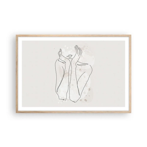 Poster in cornice rovere chiaro - Attimo sognante - 91x61 cm