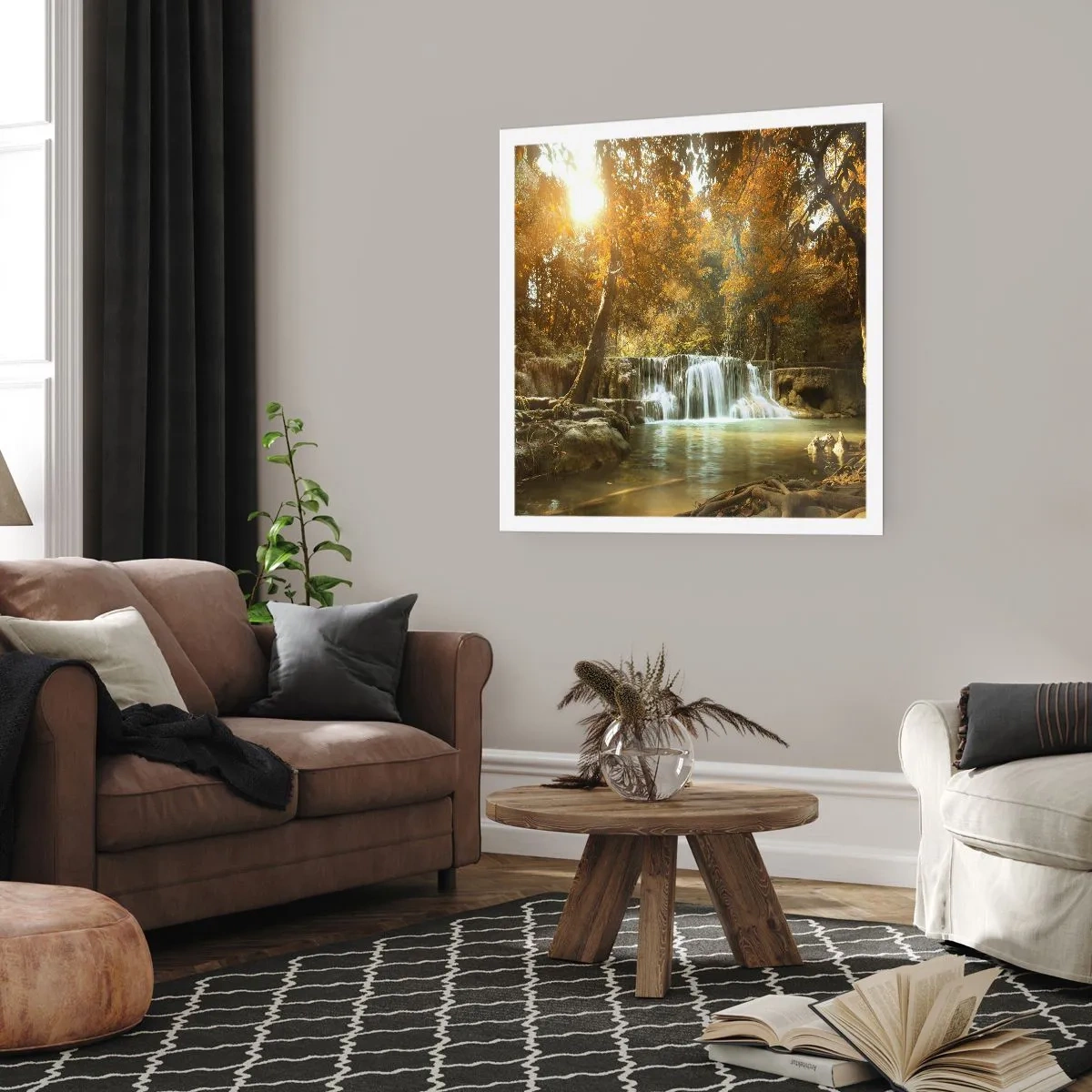 Poster - Cascata nel parco - 50x50 cm