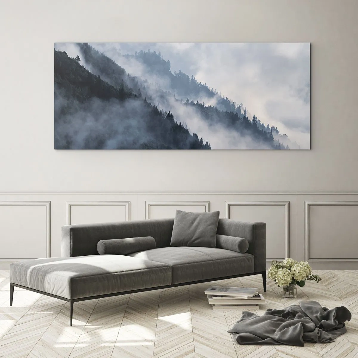 Quadro su vetro - La mistica dei monti - 100x40 cm