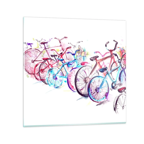 Quadro su vetro - La riunione del club Antimoto - 30x30 cm