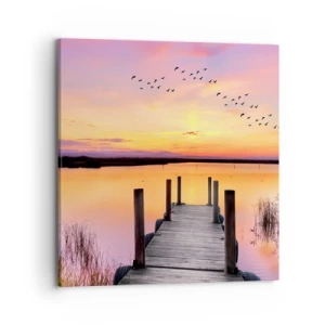 Quadro su tela - Stampe su Tela - Alba viola e silenziosa - 70x70 cm