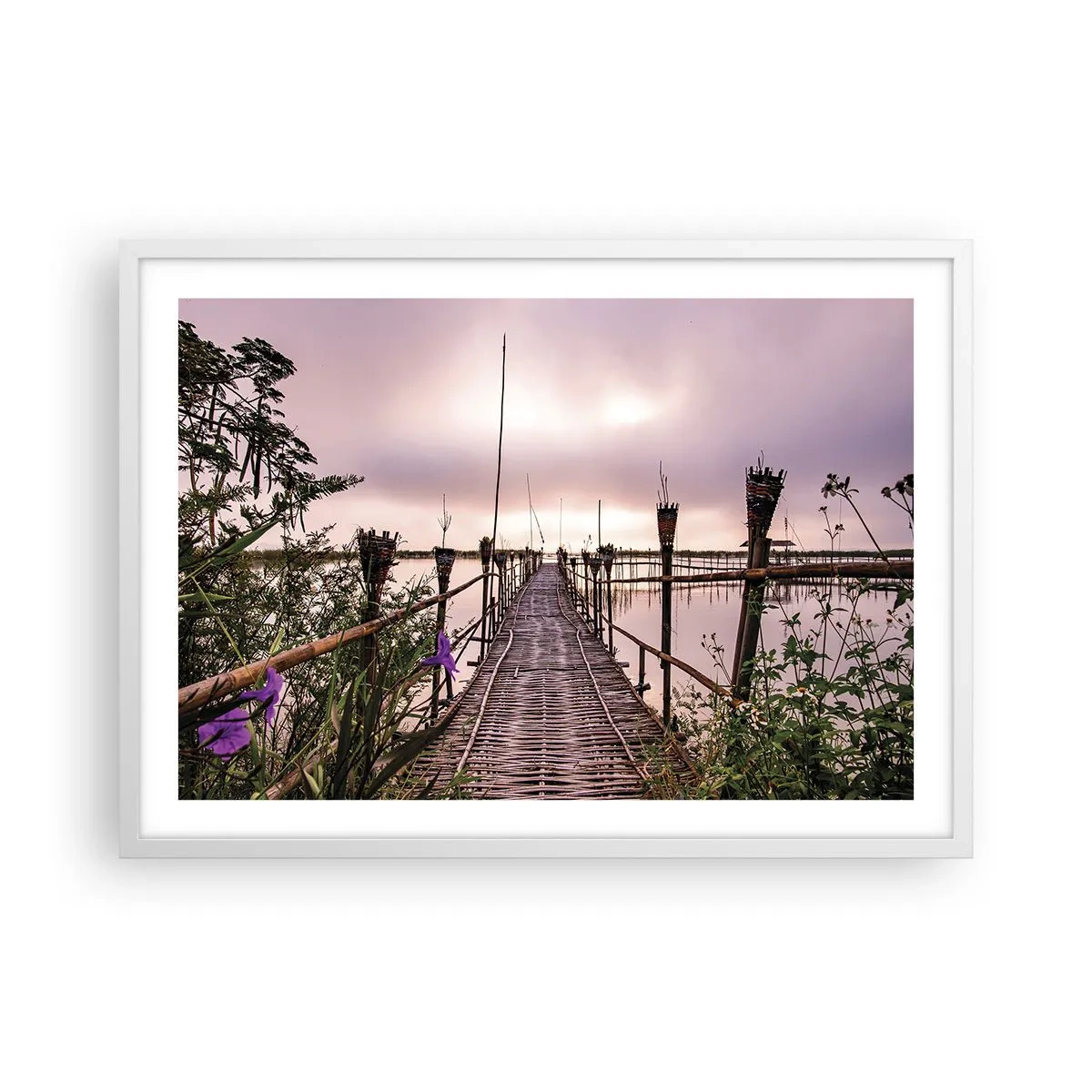 Poster in cornice bianca - Pace e silenzio dell'Asia - 70x50 cm