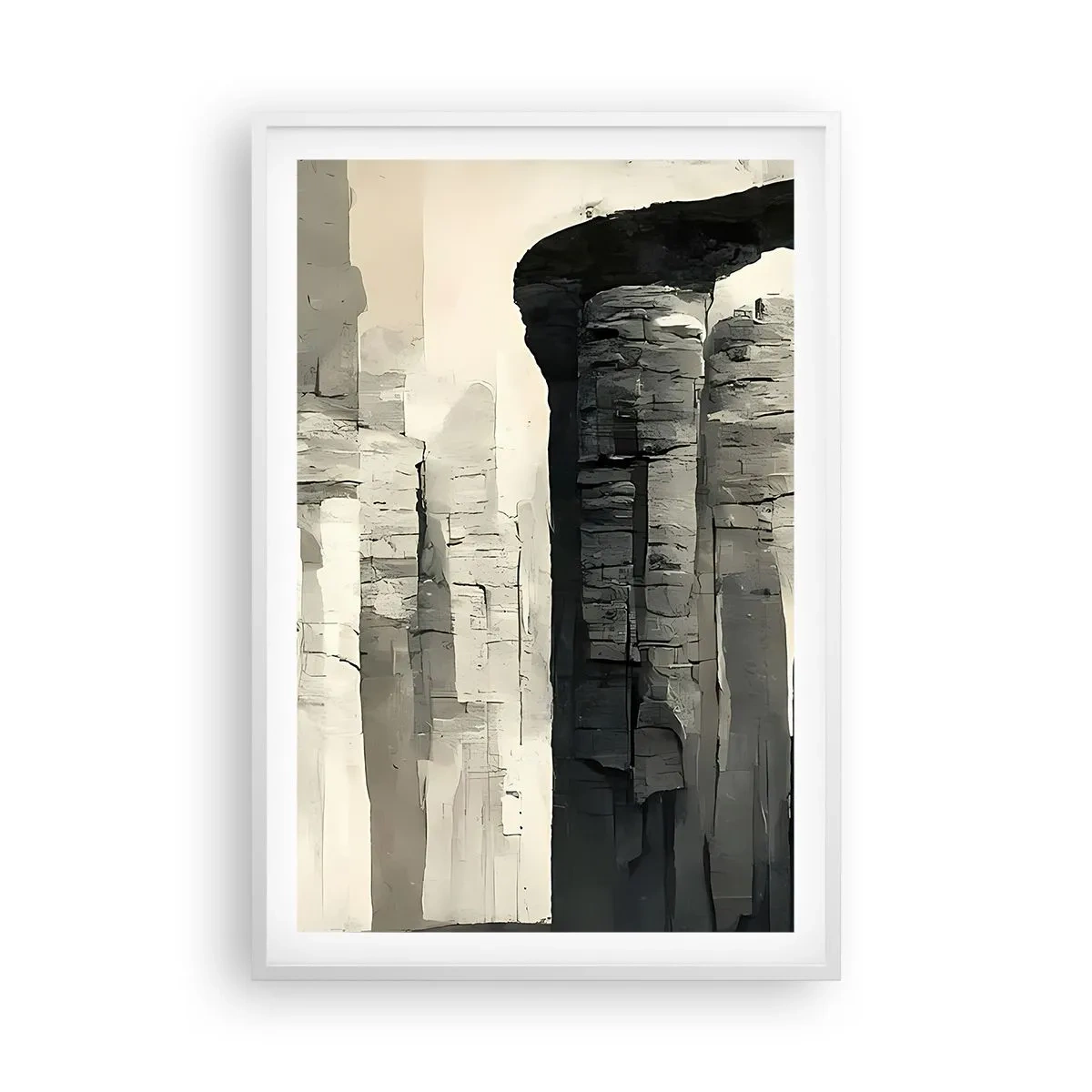 Poster in cornice bianca - La maestà dell'antichità - 61x91 cm