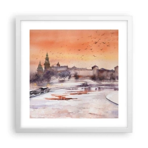 Poster in cornice bianca - Tramonto reale - 40x40 cm