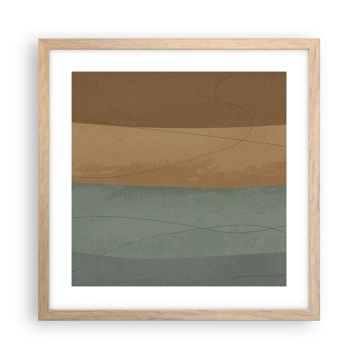 Poster in cornice rovere chiaro - Composizione orizzontale - 40x40 cm