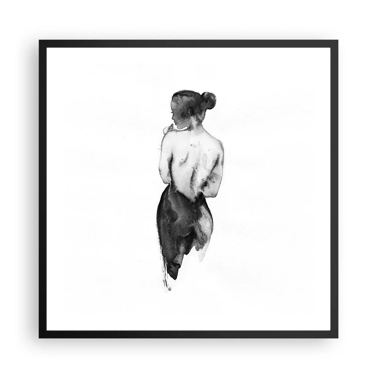 Poster in cornice nera - Accanto a lei il mondo scompare - 60x60 cm